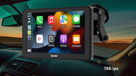 Spedal 786 Car Screen 7" IPS Touchscreen Multimedia Player Portable Car Stereo with Wireless CarPlay and Android Auto