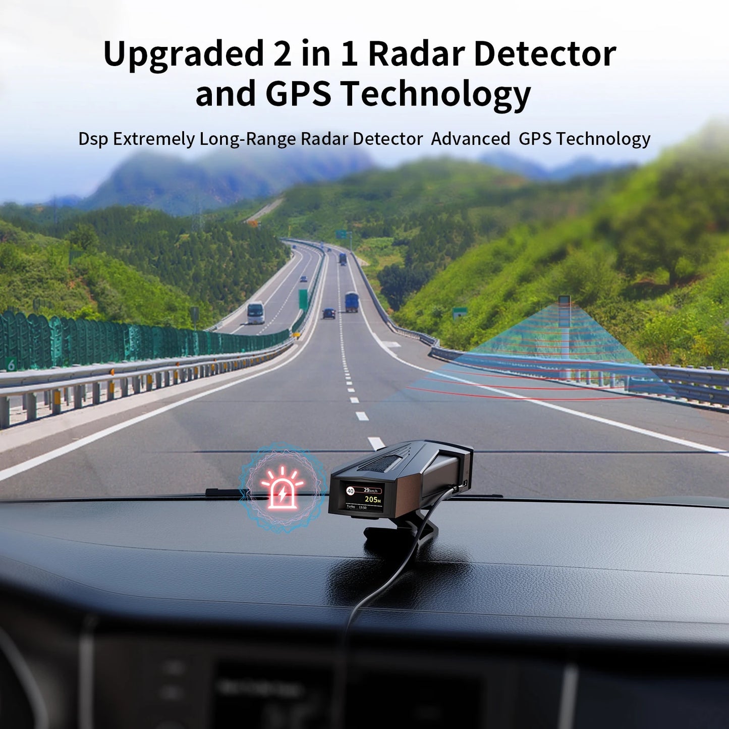 Spedal 388T DSP Laser Radar Detectors for Vehicles Built-in GPS/Real-Time Voice Alerts IVT Filtering Ultra-Long Radar