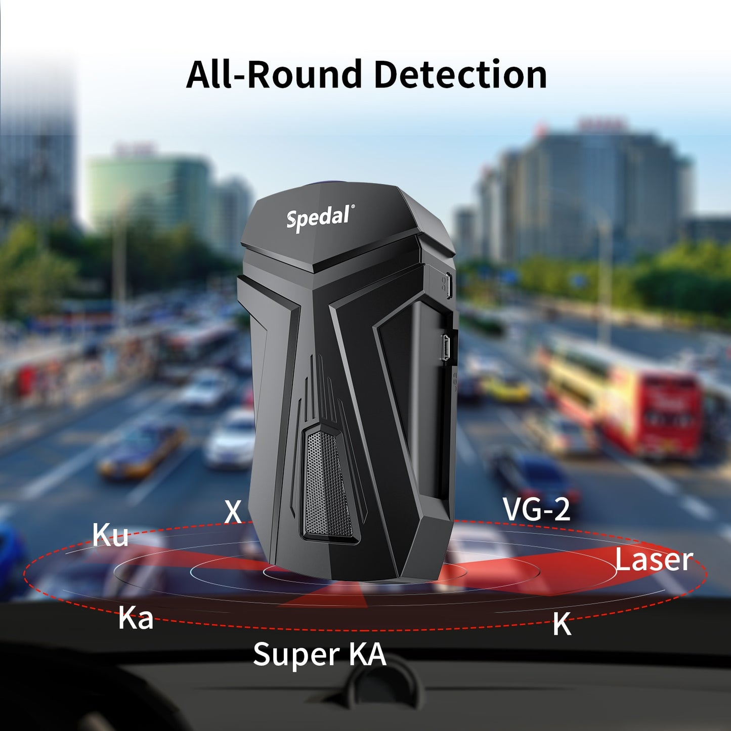 Spedal 388T DSP Laser Radar Detectors for Vehicles Built-in GPS/Real-Time Voice Alerts IVT Filtering Ultra-Long Radar