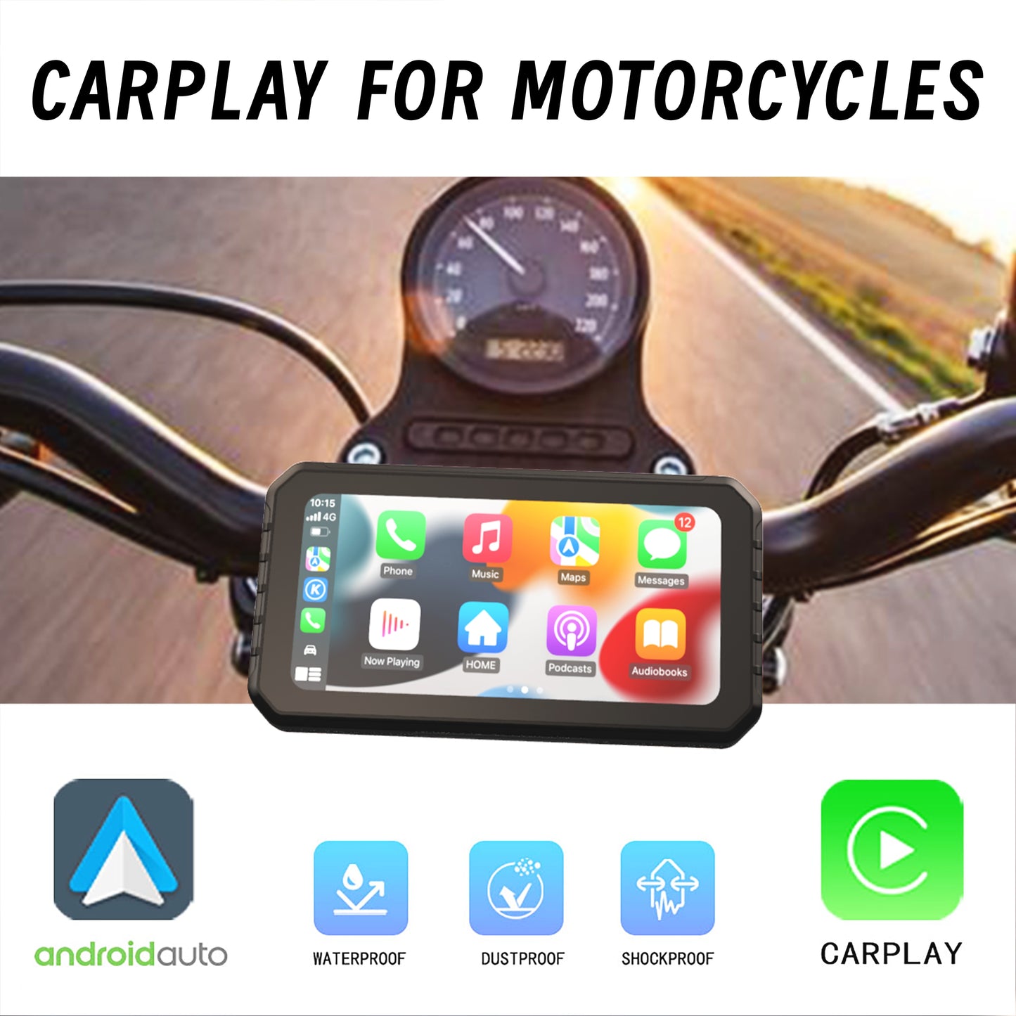 Spedal CL875 Wireless CarPlay＆Android Auto Motorcycle IP65 Waterproof Siri Google Voice Control Navigation 6.25Inch Touch Screen